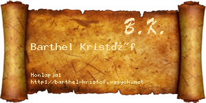 Barthel Kristóf névjegykártya