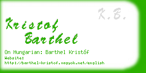 kristof barthel business card